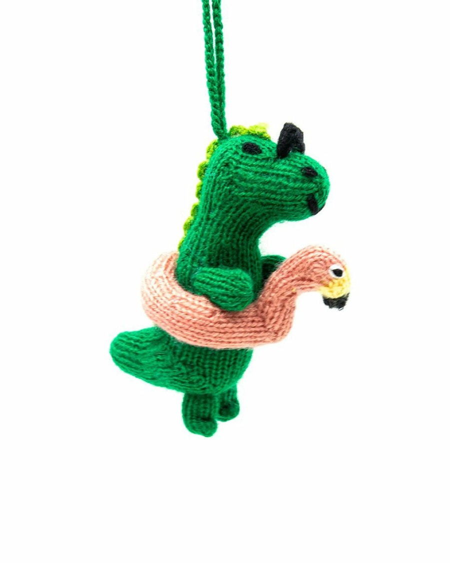 Living Global Goods Partners | Party Dinosaur Knit Ornament