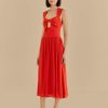 Clothing Farm Rio | Red Bow Detail Sleeveless Midi Dress