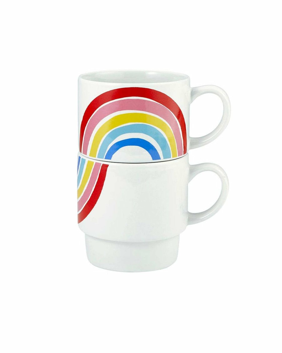 Living Slant Collections | Stacking Mugs Set - Rainbows