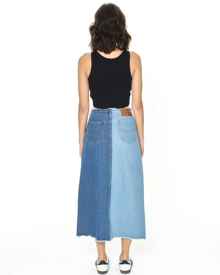 Clothing Another Girl | Cyan Denim Maxi Skirt