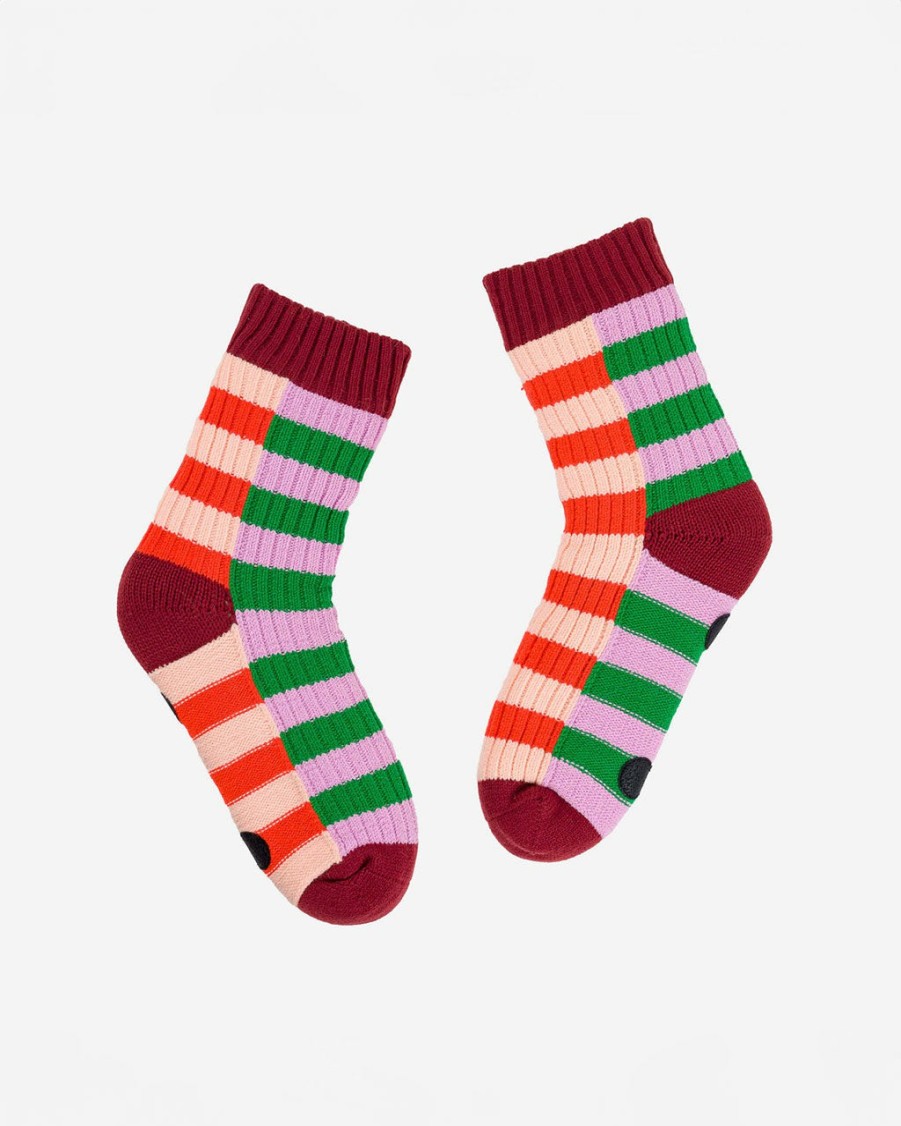 Accessories Verloop | Super Stripe House Socks - Kelly Lilac