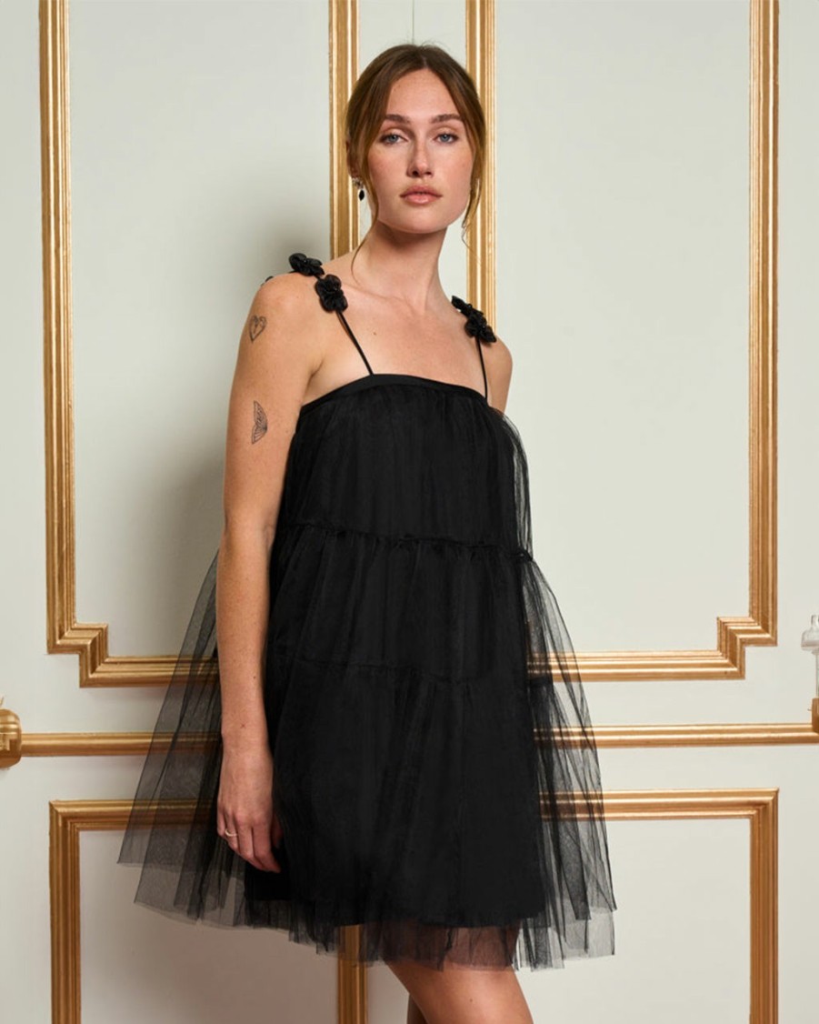 Clothing Sister Jane | Aurore Tulle Cami Dress - Coal Black