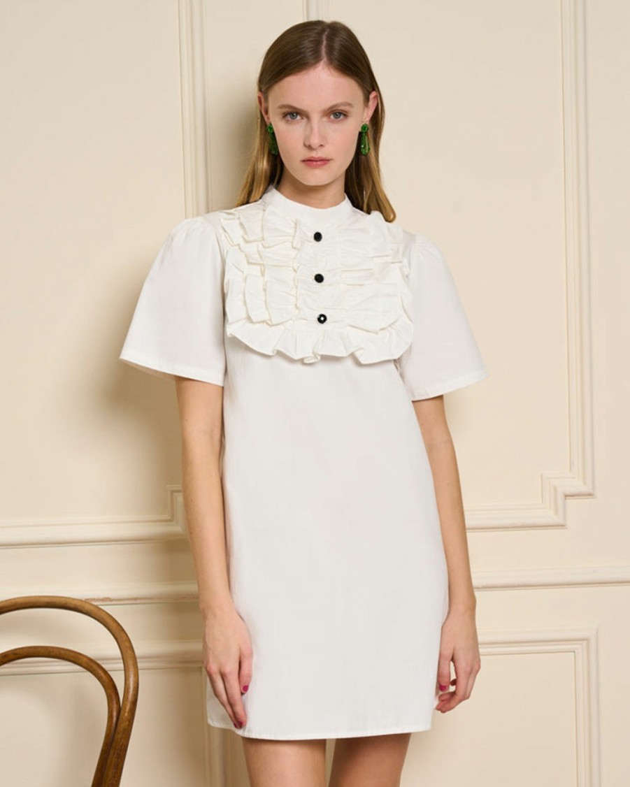 Clothing Sister Jane | Meringue Ruffle Mini Dress - Pearl White