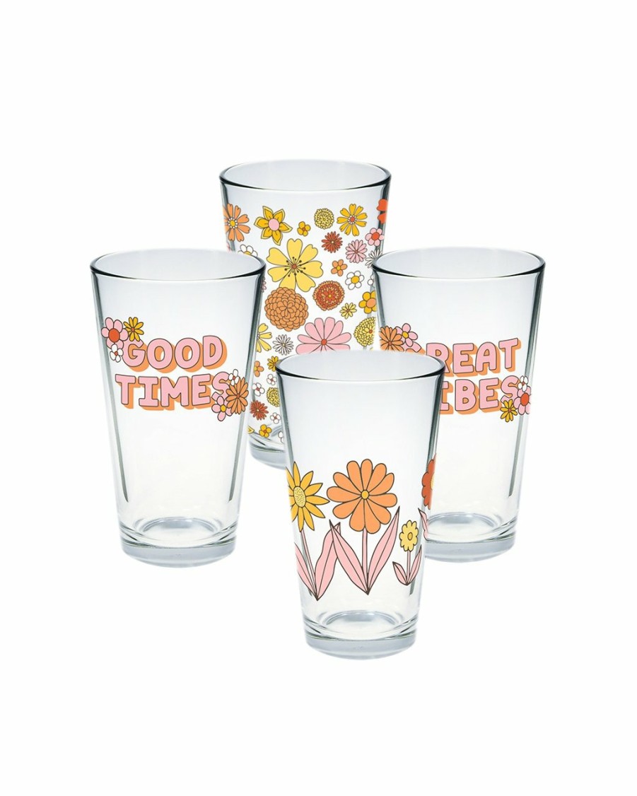 Living Talking Out Of Turn | Pint Glass Set - Flower Power