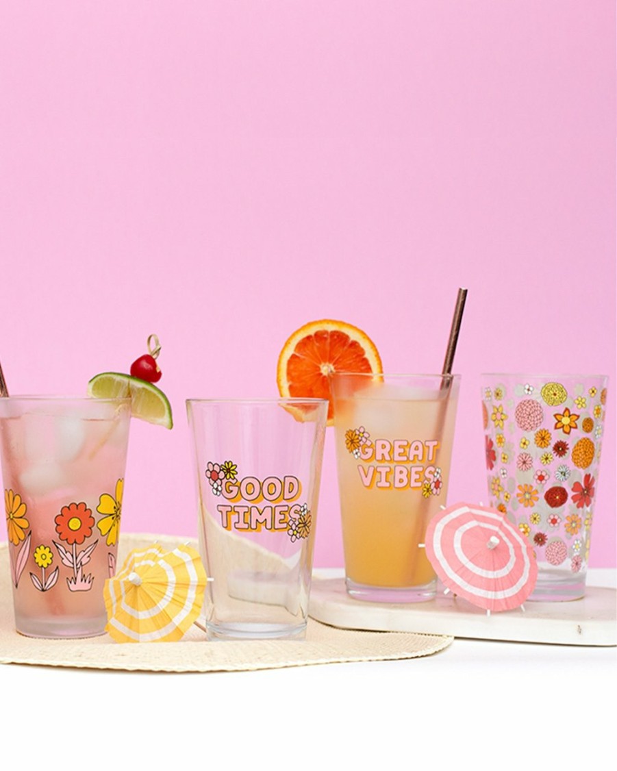 Living Talking Out Of Turn | Pint Glass Set - Flower Power