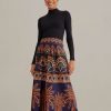 Clothing Farm Rio | Orange Ainika Tapestry Midi Skirt