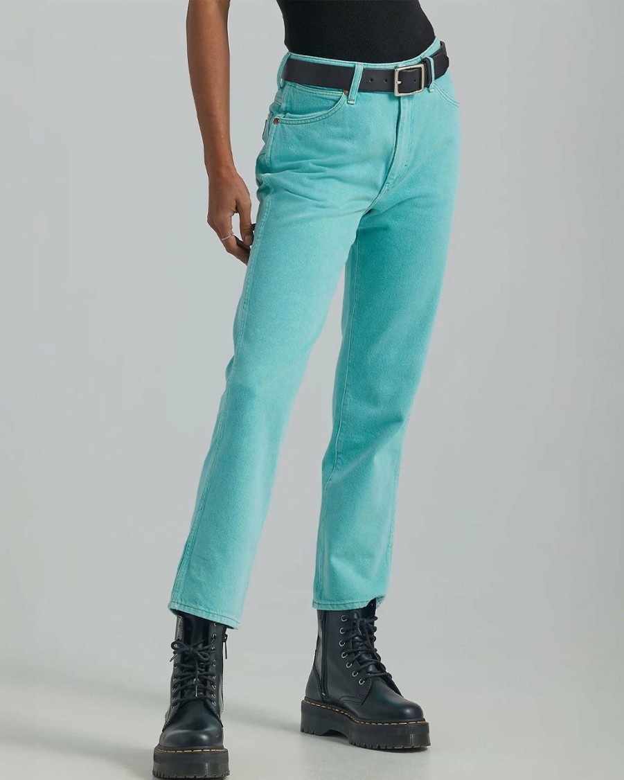 Clothing Wrangler | Wild West High Rise Straight Jeans - Aquarius