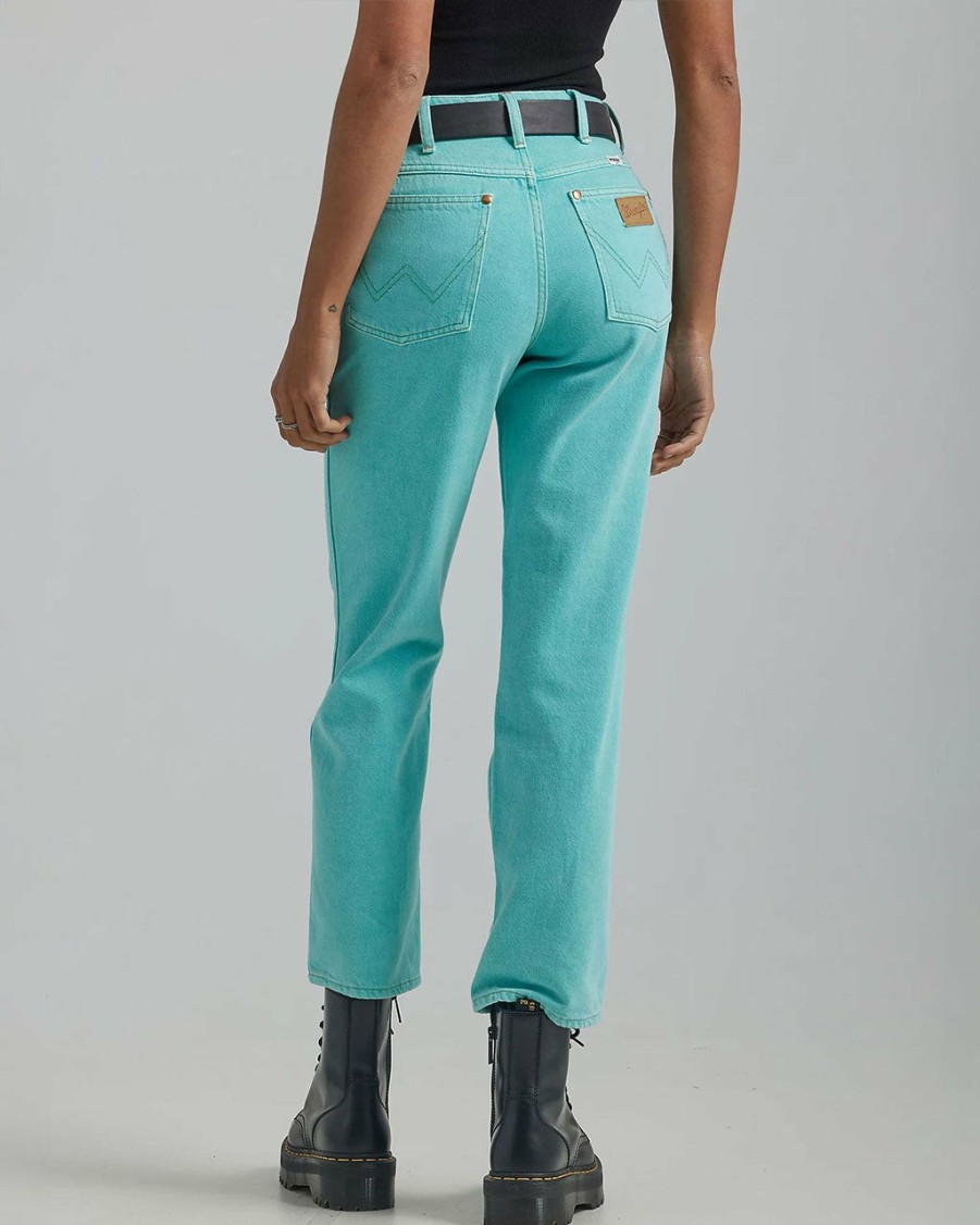 Clothing Wrangler | Wild West High Rise Straight Jeans - Aquarius