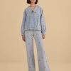 Clothing Farm Rio | Rose Embroidery Denim Pants