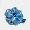 Accessories Chunks | Large Silk Scrunchie - Black + Blue